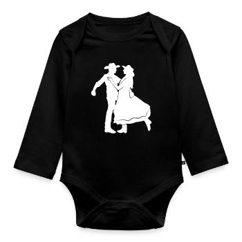 tanzender Cowboy - Baby Bio-Langarm-Body - Schwarz - Vorne