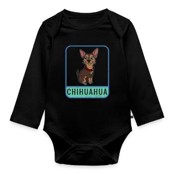 Chemise Chihuahua Chien - Body Bébé bio manches longues - noir - Devant