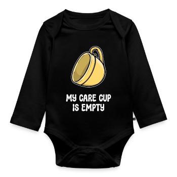 I don't care about attitude funny statement - Organic Longsleeve Baby Bodysuit - black - Front