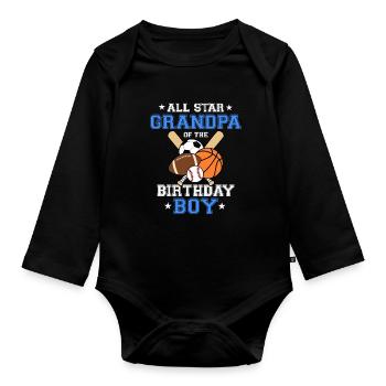 Tout Star Grand-père de l’anniversaire Boy Sports - Body Bébé bio manches longues - noir - Devant