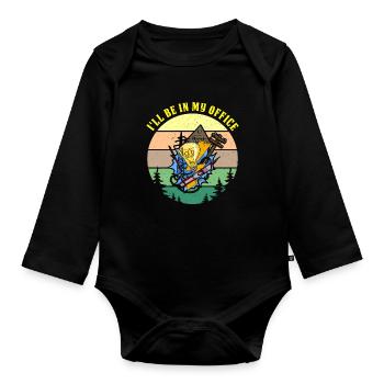 I'm going to be in my office Electricity Profession - Organic Longsleeve Baby Bodysuit - black - Front