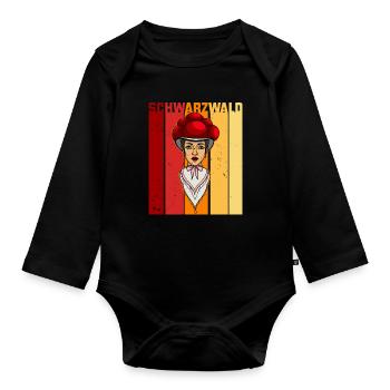 Schwarzwaldmädel Schwarzwald Rétro allemand - Body Bébé bio manches longues - noir - Devant