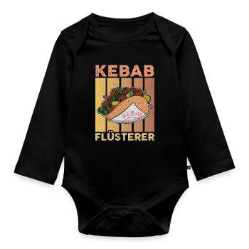 Restauration rapide turque Kebab Cuisine Kebab Chuchoteur - Body Bébé bio manches longues - noir - Devant