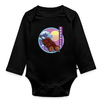 Shashlik Retro Russia Meat Grilling Mangal - Organic Longsleeve Baby Bodysuit - black - Front