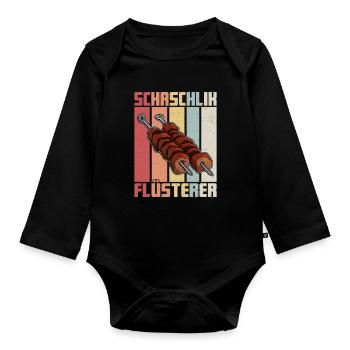 Shashlik Whisperer Retro Russia Meat - Organic Longsleeve Baby Bodysuit - black - Front