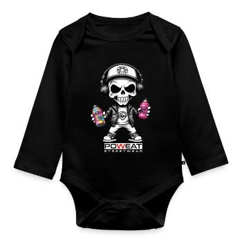 Sprayer Skull - Organic Longsleeve Baby Bodysuit - black - Front
