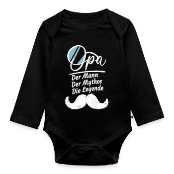 Opa Geschenke Lustig Großvater Geschenkidee Spruch - Baby Bio-Langarm-Body - Schwarz - Vorne
