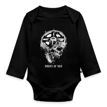 Burden of Mind Skull Wheel - Organic Longsleeve Baby Bodysuit - black - Front