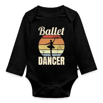 Danseuse de ballet vintage - Body Bébé bio manches longues - noir - Devant