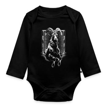 Capra Diaboli - Body Bébé bio manches longues - noir - Devant