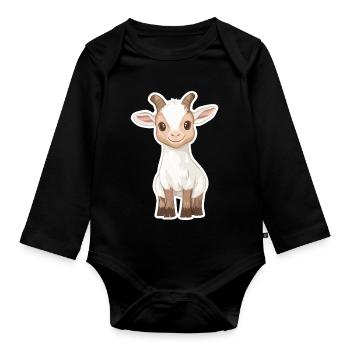 Chèvre - Body Bébé bio manches longues - noir - Devant