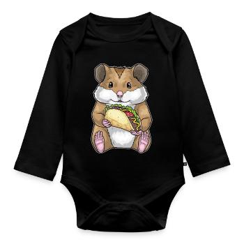 Hamster Taco - Organic Longsleeve Baby Bodysuit - black - Front