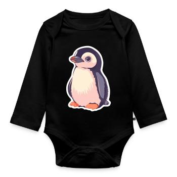 Pingouin - Body Bébé bio manches longues - noir - Devant