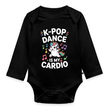 K-Pop Tanz Lustig Korea - Baby Bio-Langarm-Body - Schwarz - Vorne
