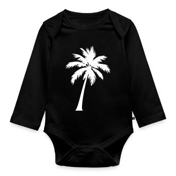 Personnalisez votre propre modèle de palmier - Body Bébé bio manches longues - noir - Devant