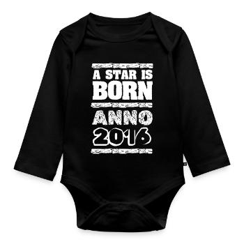 Vintage 2016 - Organic Longsleeve Baby Bodysuit - black - Front
