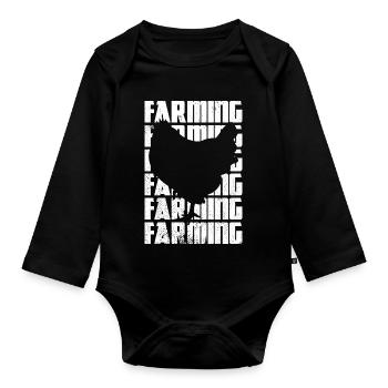 Landwirtschaft - Baby Bio-Langarm-Body - Schwarz - Vorne