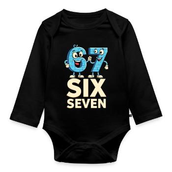 US Flag 67 Memes Six Seven - Organic Longsleeve Baby Bodysuit - black - Front