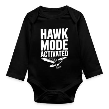 Hawk-Modus aktiviert - Baby Bio-Langarm-Body - Schwarz - Vorne