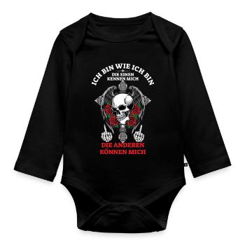 Ich bin wie ich bin... - Baby Bio-Langarm-Body - Schwarz - Vorne
