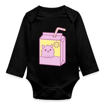 Cute Package Design - Organic Longsleeve Baby Bodysuit - black - Front