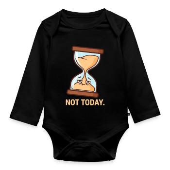 Die widerwillige Sanduhr - Baby Bio-Langarm-Body - Schwarz - Vorne