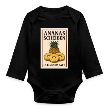 Pineapple Costume Canned Fruit Carnival Carnival - Organic Longsleeve Baby Bodysuit - black - Front