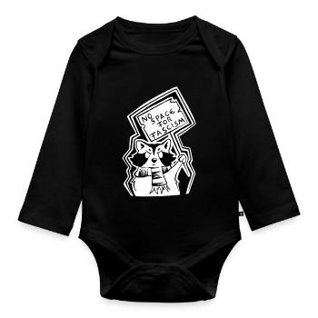 Trashpanda contre le fascisme - Body Bébé bio manches longues - noir - Devant