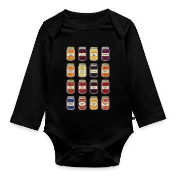 Jam in a jar - Organic Longsleeve Baby Bodysuit - black - Front