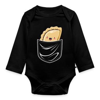 Pierogi Pologne Polonais - Body Bébé bio manches longues - noir - Devant