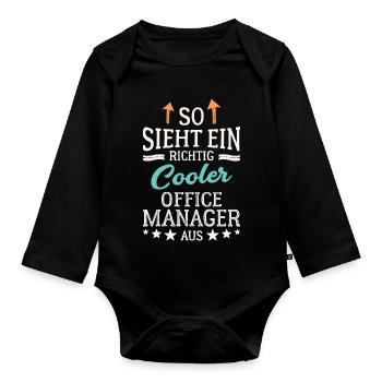 Cool Office Manager Team Leadership Office - Organic Longsleeve Baby Bodysuit - black - Front