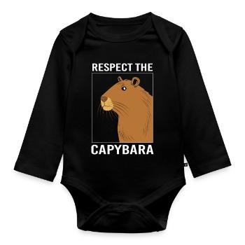 Capibara Capybara - Baby Bio-Langarm-Body - Schwarz - Vorne