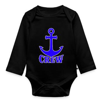 Blue Anker Crew Logo - Organic Longsleeve Baby Bodysuit - black - Front