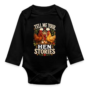 RACONTE-MOI TES HISTOIRES DE JEUNE FILLE - Body Bébé bio manches longues - noir - Devant