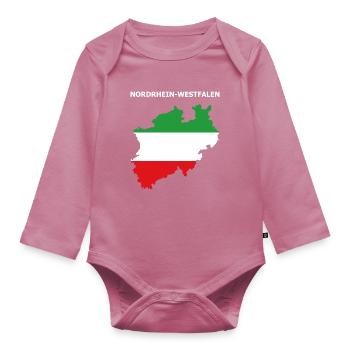 Drapeau Rhénanie-du-Nord-Westphalie drapeau Etat fédéral contour NRW - Body Bébé bio manches longues - mauve - Devant