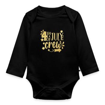 Besatzung vom 4. Juli - Baby Bio-Langarm-Body - Schwarz - Vorne