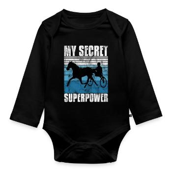 Ma course secrète de superpuissance Trabreiter Sulky - Body Bébé bio manches longues - noir - Devant