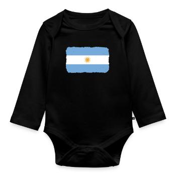 Argentina Flag South America Argentinian Flag - Organic Longsleeve Baby Bodysuit - black - Front