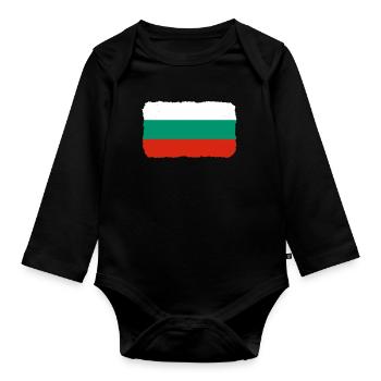 Drapeau bulgare Drapeau bulgare Sables d’or - Body Bébé bio manches longues - noir - Devant