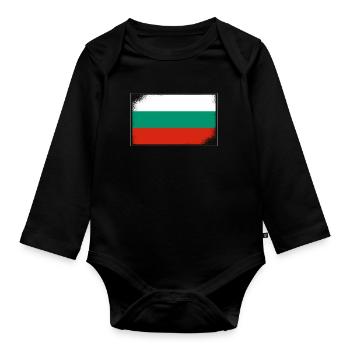 Drapeau bulgare Drapeau bulgare Sables d’or - Body Bébé bio manches longues - noir - Devant