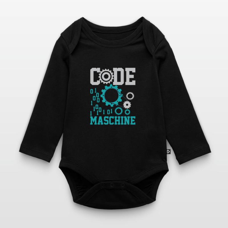 Code Maschine Computer Nerd Informatiker Shirt Baby Bio-Langarm-Body