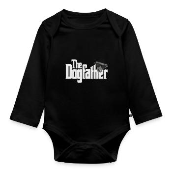 The Dogfather Dog Shirt Dog Lover Gift - Organic Longsleeve Baby Bodysuit - black - Front