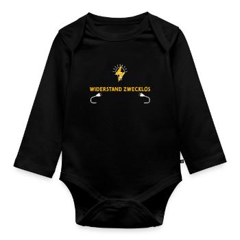 Widerstand Zwecklos - Electrician - Baby Bio-Langarm-Body - Schwarz - Vorne