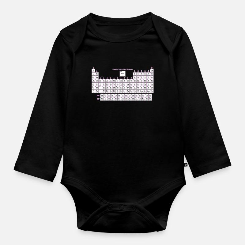 Periodensystem der Elemente - Baby Bio-Langarm-Body - Schwarz