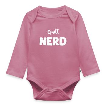 Quilt Nerd - Crafting - Organic Longsleeve Baby Bodysuit - mauve - Front