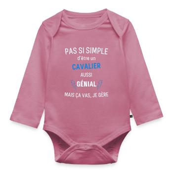 Awesome Rider - Organic Longsleeve Baby Bodysuit - mauve - Front