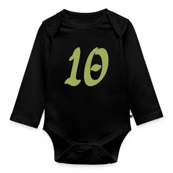 10 - Organic Longsleeve Baby Bodysuit - black - Front