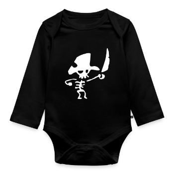 Pirate Skelet - Organic Longsleeve Baby Bodysuit - black - Front