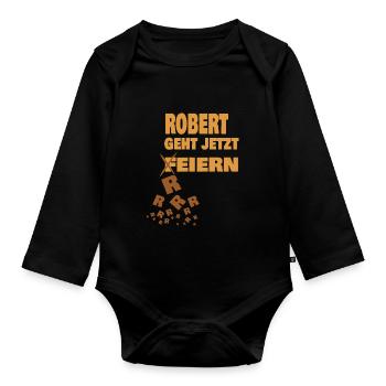 robert - Baby Bio-Langarm-Body - Schwarz - Vorne