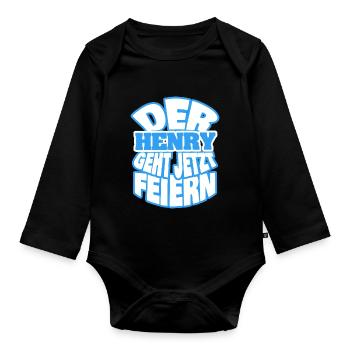 henry - Baby Bio-Langarm-Body - Schwarz - Vorne